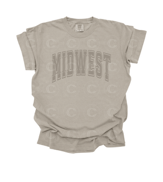 Comfort Colors Adult Unisex Heavyweight T-shirt, Midwest Varsity Monotone