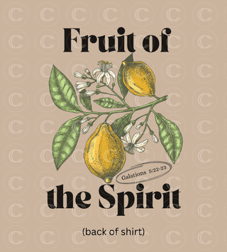 Fruit of the Spirit Adult Unisex Cotton T-shirt Color Tan, Christian, Faith