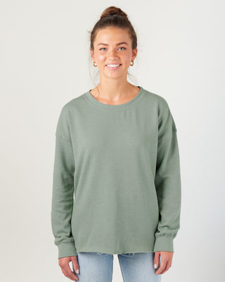 Ladies Beach Fleece Drop Shoulder Crewneck