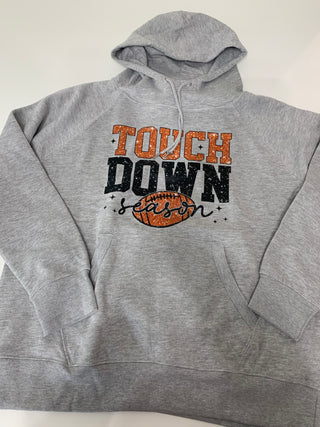 Faux Sequin Touchdown Season Scuba Neck Pullover Hood