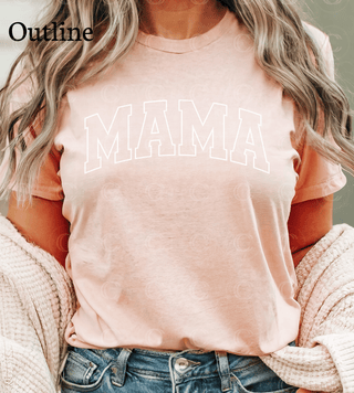 BUILD YOUR OWN: Varsity Mama, White Transfer Design